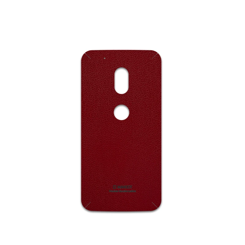 برچسب پوششی ماهوت مدل Red-Leather مناسب برای گوشی موبایل موتورولا Moto G4 Play