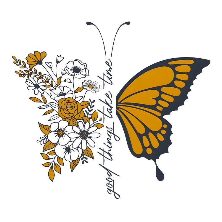 استیکر پارچه و لباس پاد آفرین مدل کارتونی پروانه کد S4032