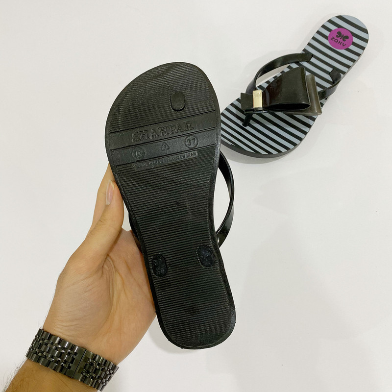 دمپایی لاانگشتی زنانه شهپر مدل P1-parvane-BK