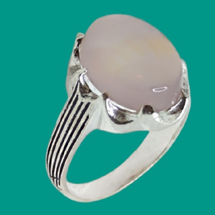 انگشتر نقره مردانه مدل سنگ عقیق رضوی رکاب دست ساز کد 4700 -  - 10