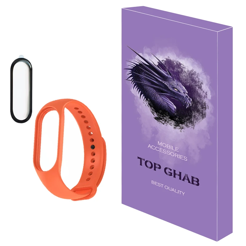 بند تاپ قاب مدل 2PMB مناسب برای مچ بند هوشمند شیائومی Mi Band 7 به همراه محافظ صفحه نمایش