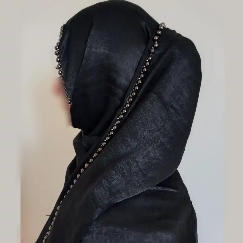 شال زنانه مدل مجلسی سنگ دوزی شده ساتن پتینه