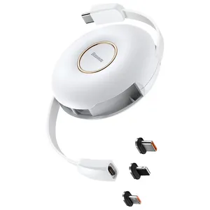 کابل تبدیل USB-C به MicroUSB/USB-C/لایتنینگ باسئوس مدل 20W PD طول 1 متر