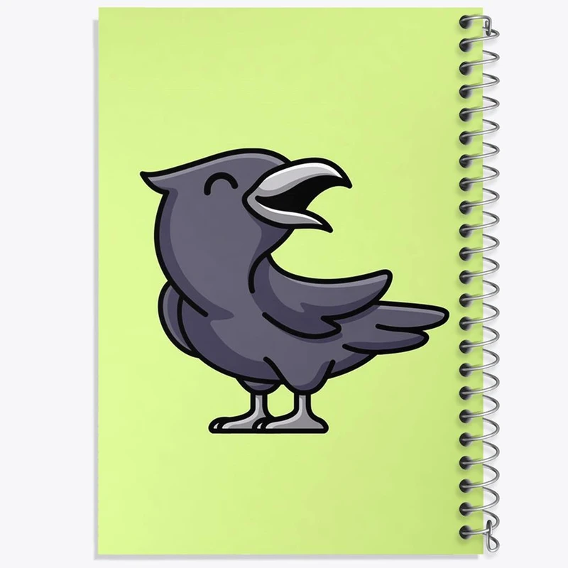 دفتر مشق 100 برگ خندالو طرح حیوانات بامزه کلاغ کد 28178