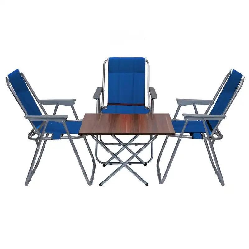 میز و صندلی سفری مدل 7 فنر تمام فوم مجموعه 3 عددی