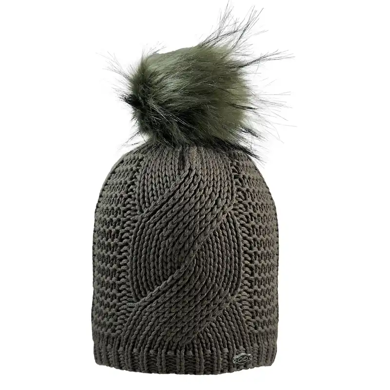 ست کلاه و شال گردن و دستکش بافتنی بچگانه اندلس مدل 65003 رنگ زیتونی