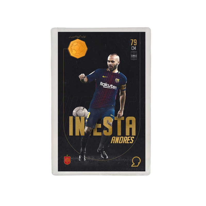 طلا گرمی 18 عیار مدوپد مدل Andres Iniesta طرح فوتبالی 2025 کد SO10005