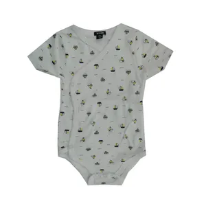 بادی آستین کوتاه نوزادی کیابی مدل AS124