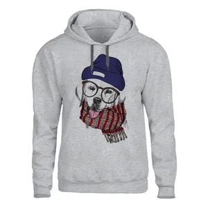 هودی مردانه مدل DOG کد J237 رنگ طوسی