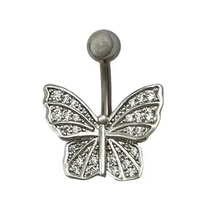 پیرسینگ ناف زنانه مدل پروانه  کد P4633