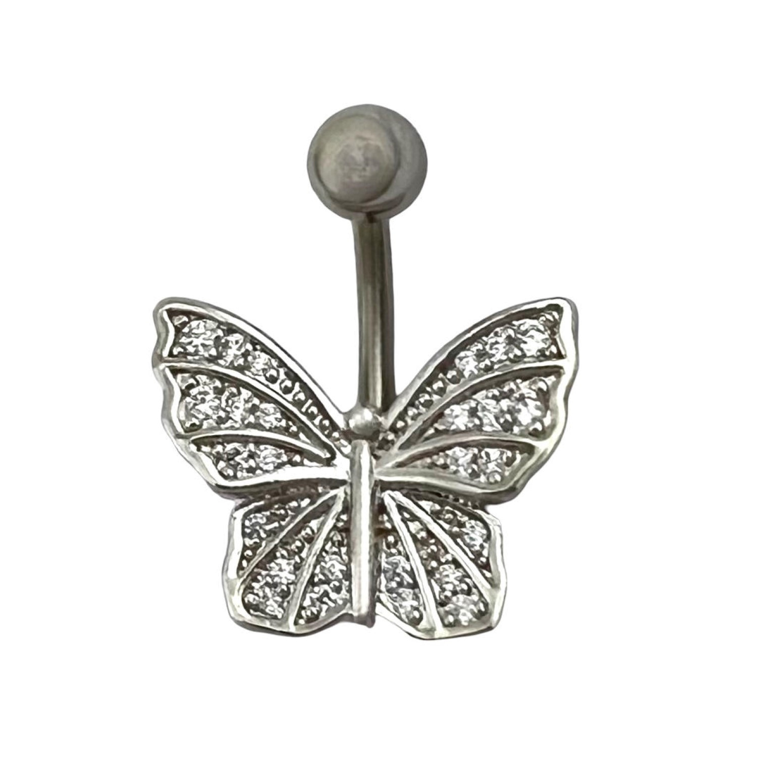 پیرسینگ ناف زنانه مدل پروانه کد P4633 پیرسینگ ناف زنانه مدل پروانه کد P4633