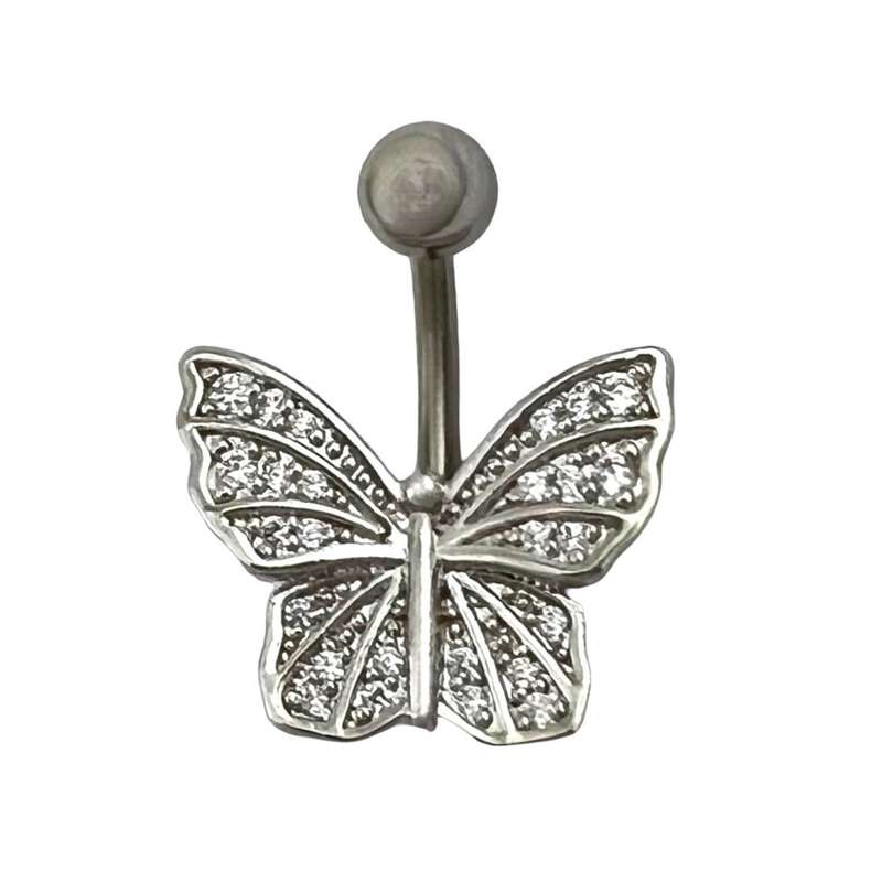 پیرسینگ ناف زنانه مدل پروانه کد P4633 پیرسینگ ناف زنانه مدل پروانه کد P4633