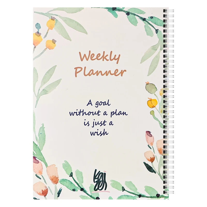 دفتر برنامه‌ریزی 60 برگ کایزن مدل هفتگی طرح Floral کد wp003