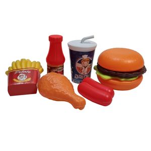 ست اسباب بازی فست فود مدل ساندویچ همبرگر و مرغ سوخاری