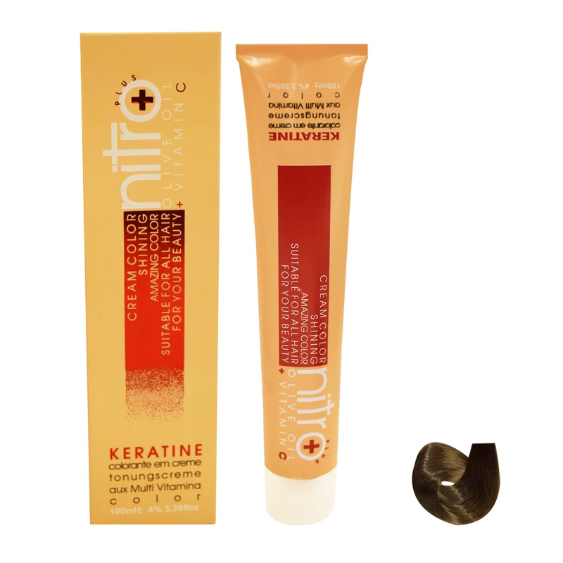  رنگ مو نیترو سری Keratine شماره 8.3 حجم 100 میلی لیتر رنگ بلوند زیتونی متوسط