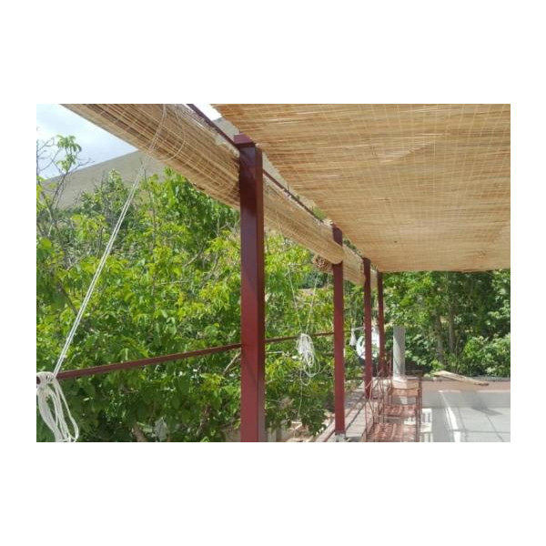 سایبان کولر آبی مدل حصیر چوبی