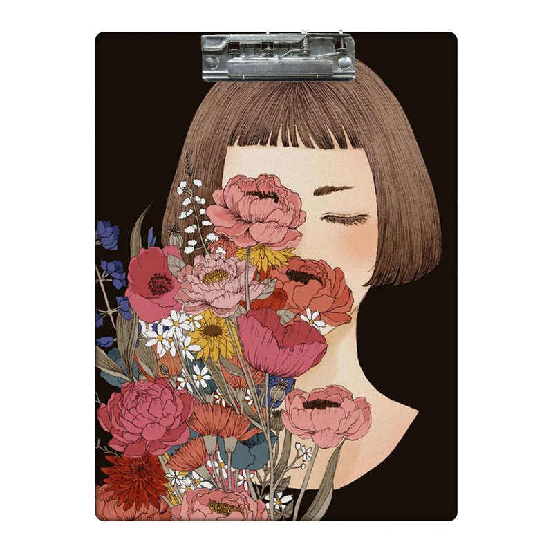 تخته شاسی طرح دختر و دسته گل کد 7022878  سایز A4