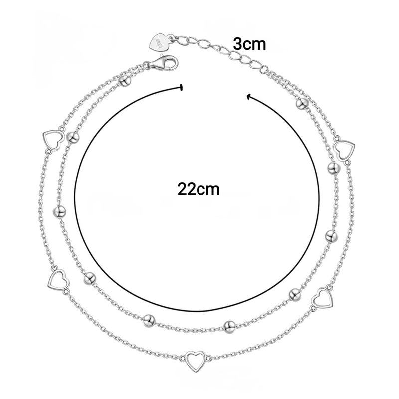 پابند نقره زنانه مدل گوی و قلب کد 622 پابند نقره زنانه مدل گوی و قلب کد 622