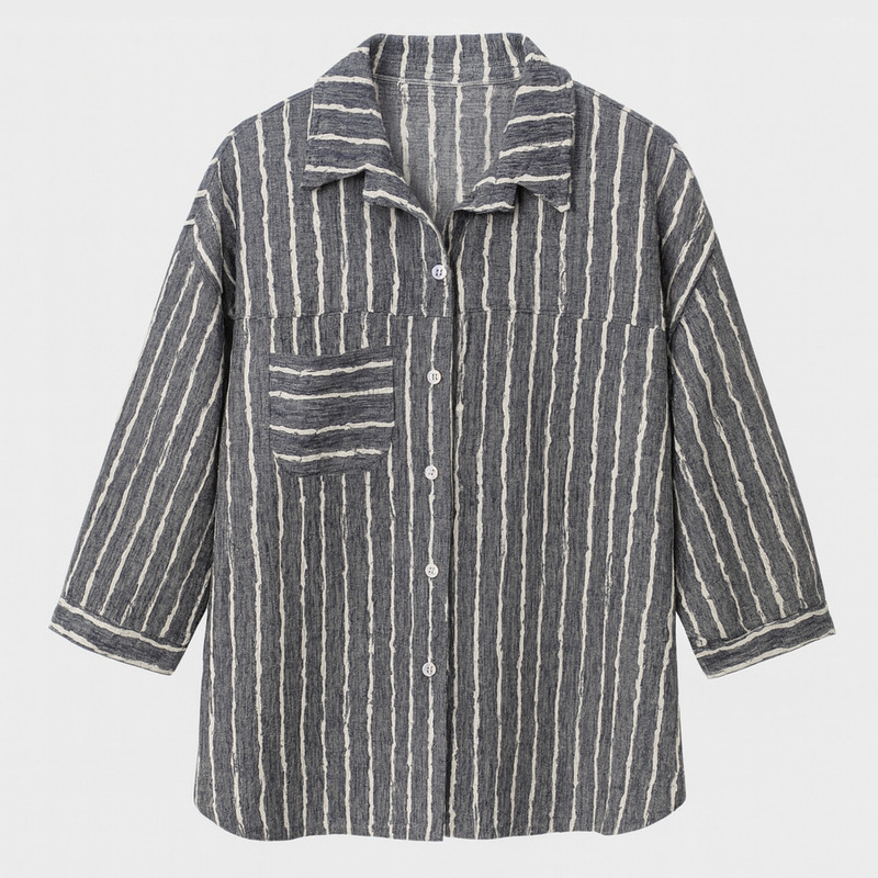 شومیز آستین سه ربع یقه برگردان زنانه مدل 28266