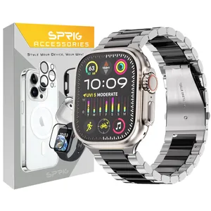 Sprig 3Row SLV-BK Band Suitable for Apple Watch Ultra / Ultra 2 49mm