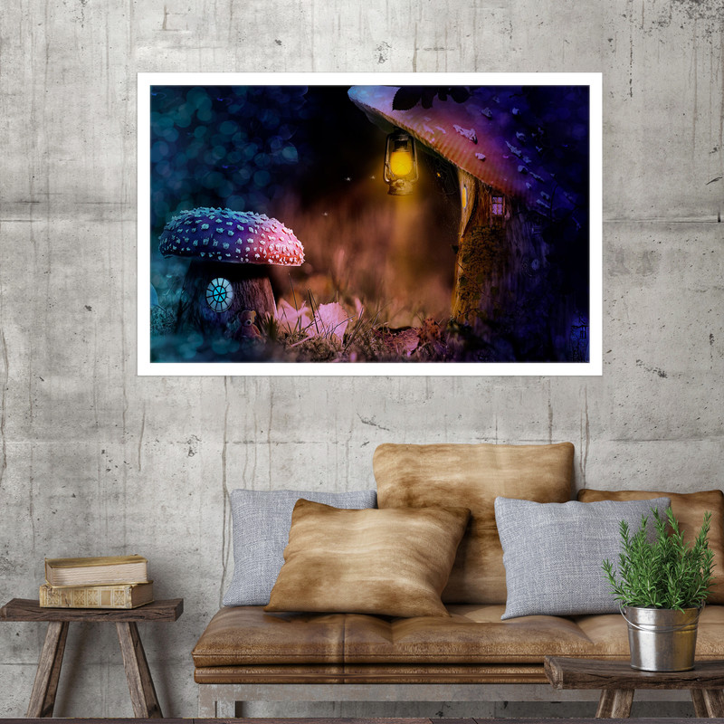 تابلو نوری بکلیت طرح لامپ گازی و قارچ مدل W-MO1684