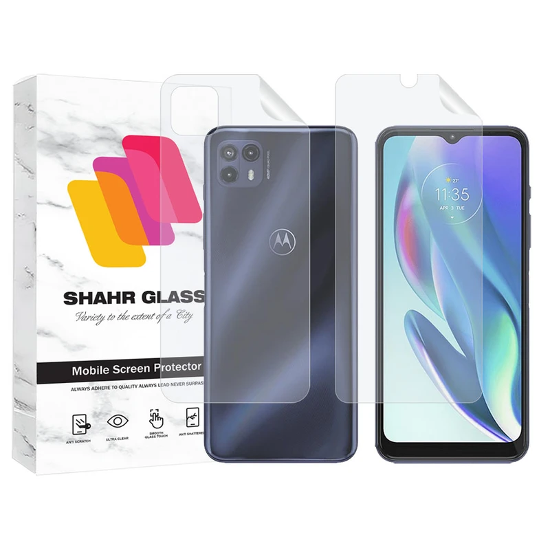 محافظ صفحه نمایش شهر گلس مدل MTNANFBSH مناسب برای گوشی موبایل موتورولا Moto G50 5G به همراه محافظ پشت گوشی