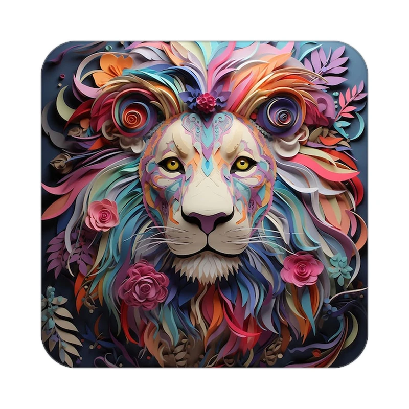 زیر لیوانی کاکتی طرح شیر مدل mp23347