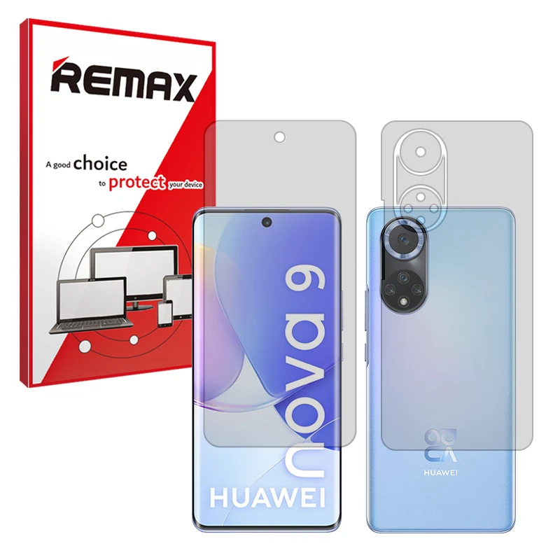 محافظ صفحه نمایش شفاف ریمکس مدل Resistant مناسب برای گوشی موبایل هوآوی Nova 9 به همراه محافظ پشت گوشی موبایل 