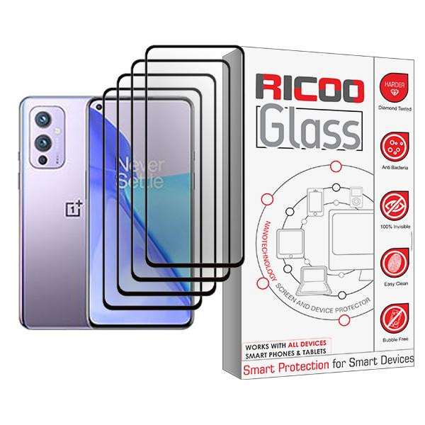 محافظ صفحه نمایش ریکو مدل Glass MIX004 مناسب برای گوشی موبایل وان پلاس 9 بسته چهار عددی