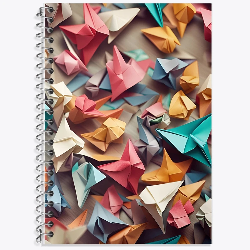 دفتر زبان 50 برگ خندالو مدل سه خط طرح اوریگامی کد F478