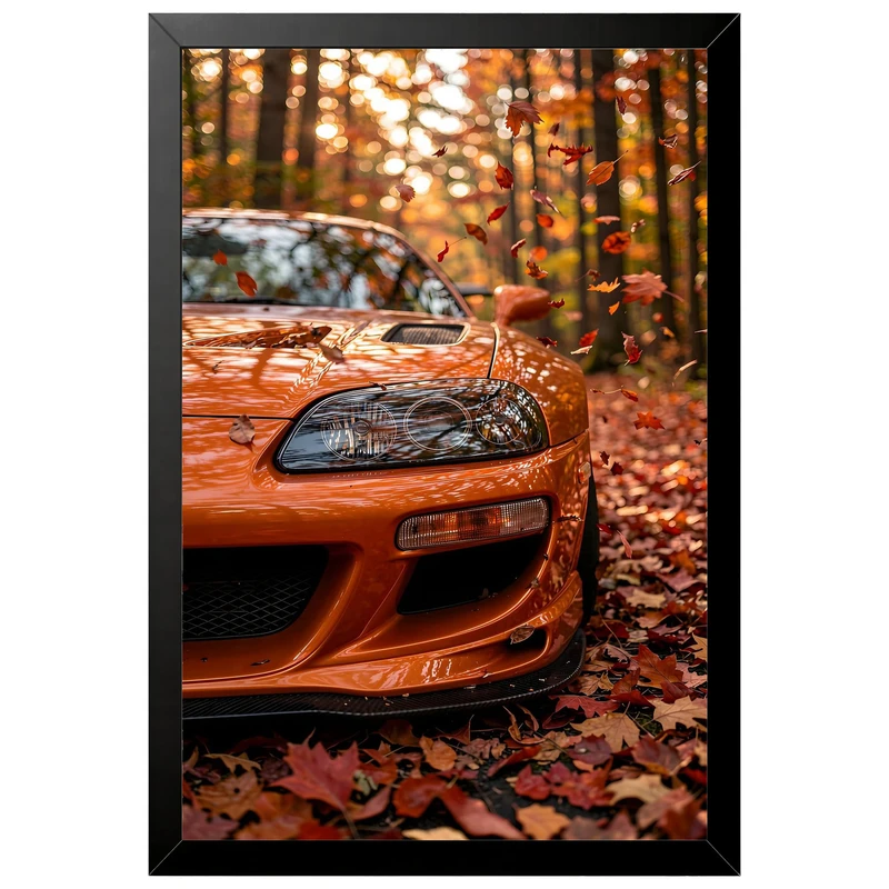 تابلو بکلیت طرح ماشین و خودرو تویوتا Toyota Supra Mk4 مدل B-pe130176 فریم مشکی