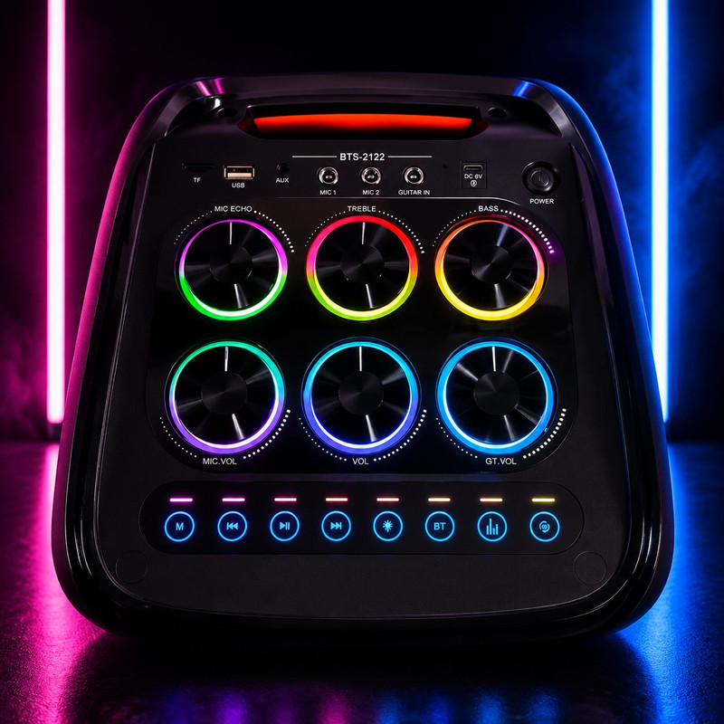 اسپیکر بلوتوثی قابل حمل برودو مدل KARAOKE BOX