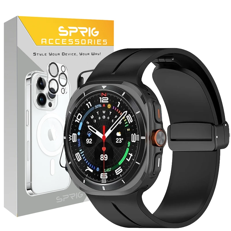 بند اسپریگ مدل Silicone Magnet مناسب برای ساعت هوشمند سامسونگ Galaxy Watch Ultra 47mm