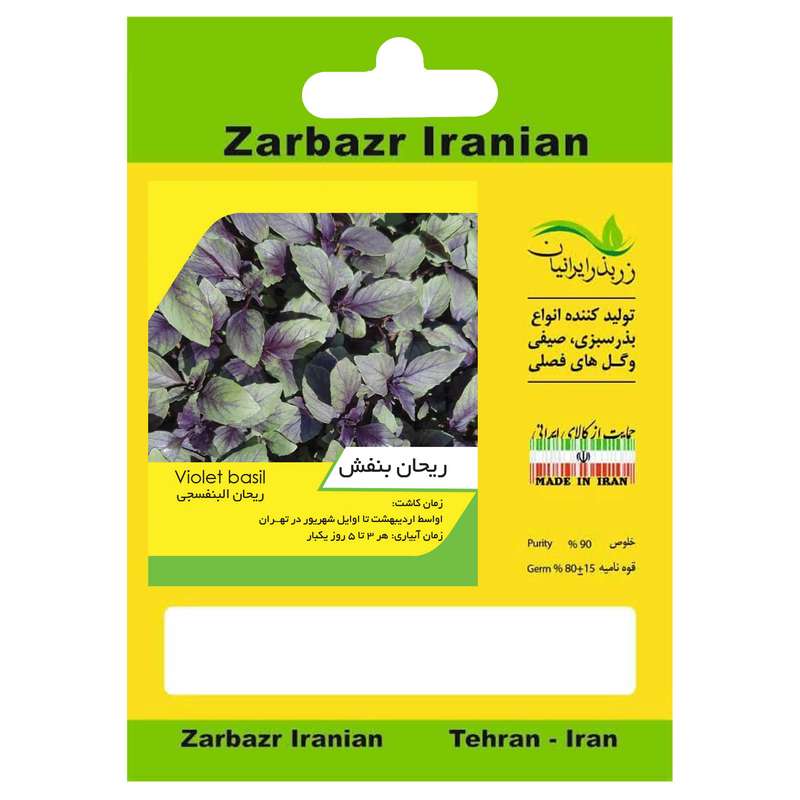 بذر ریحان بنفش زربذر ایرانیان کد ZBP-08