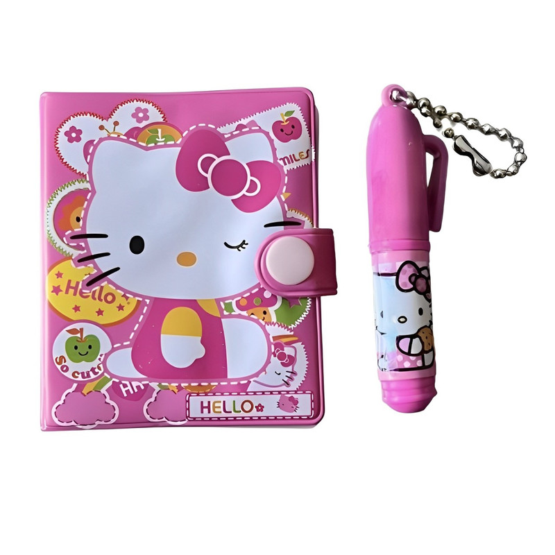 دفترچه یادداشت 40 برگ طرح هلو کیتی به همراه خودکار