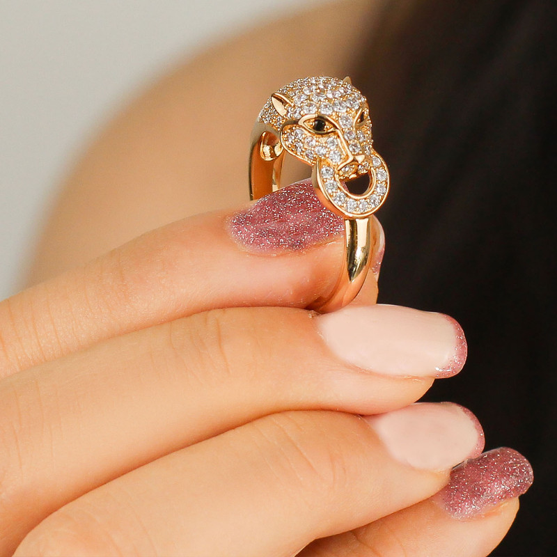 انگشتر زنانه ژوپینگ مدل ببر بنگال کد R140 انگشتر زنانه ژوپینگ مدل ببر بنگال کد R140