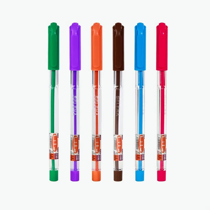 خودکار 0.7 میلی متر سلنا مدل رنگی کد 0.7 بسته 6 عددی