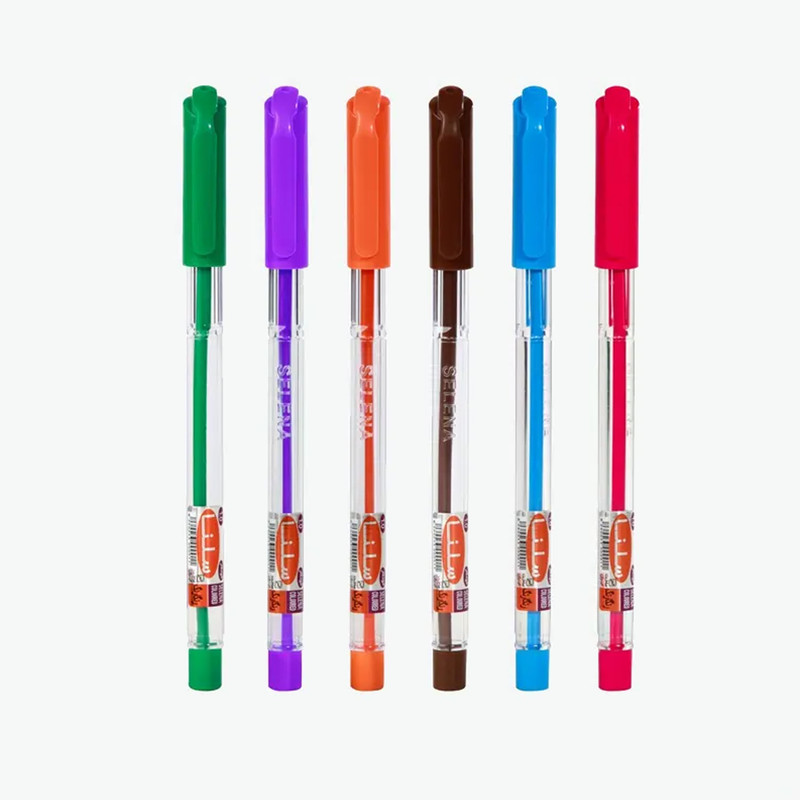 خودکار 0.7 میلی متر سلنا مدل رنگی کد 0.7 بسته 6 عددی