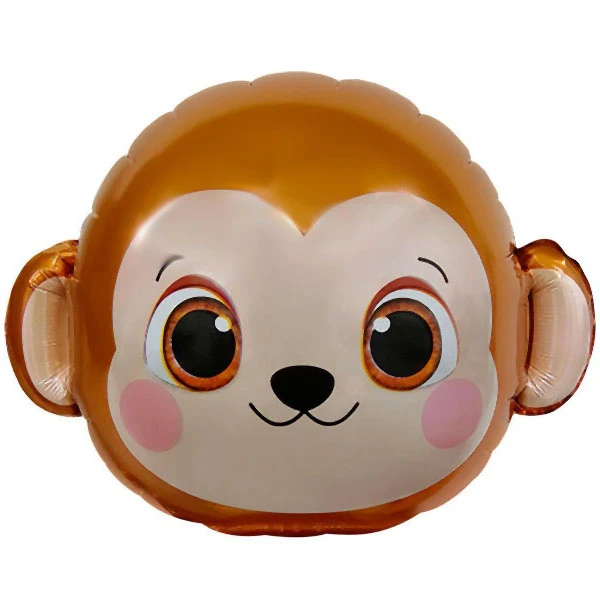 بادکنک فویلی مدل حیوان های جنگل سر میمون کد DB22