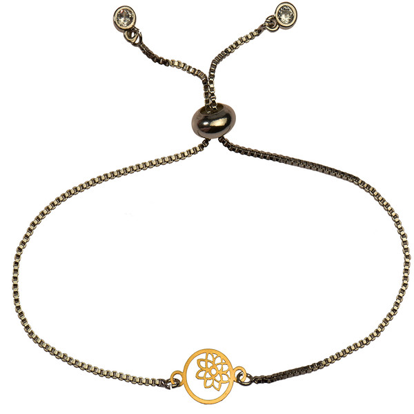 دستبند طلا 18 عیار دخترانه کرابو طرح گل و ستاره مدل Krd1151