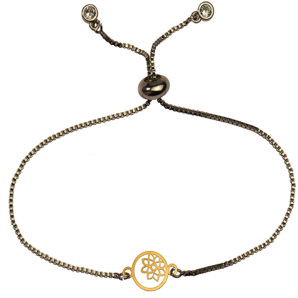 دستبند طلا 18 عیار دخترانه کرابو طرح گل و ستاره مدل Krd1151 -  - 1