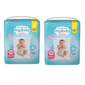 زیرانداز تعویض نوزاد مای بیبی مدل cottony care دو بسته 10 عددی