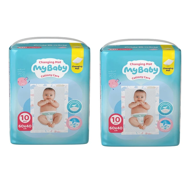 زیرانداز تعویض نوزاد مای بیبی مدل Cottony Care دو بسته 10 عددی
