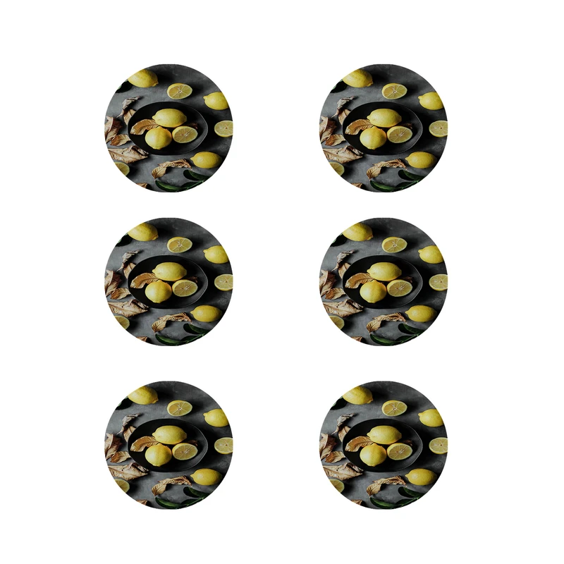 زیر لیوانی طرح لیمو کد 8538 بسته 6 عددی