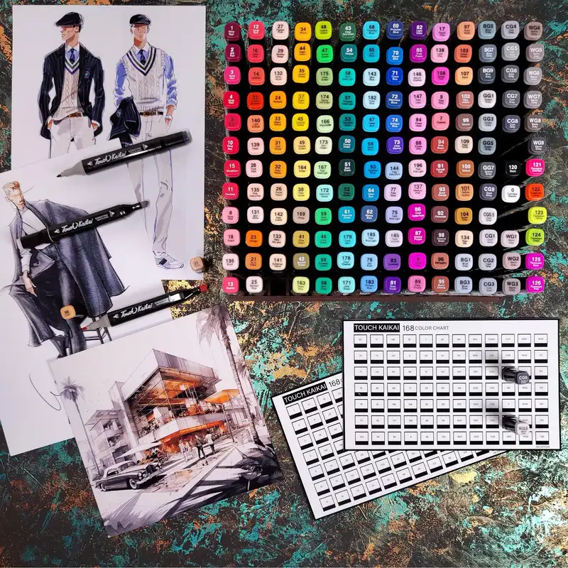 ماژیک راندو تاچ مدل r0t Edition Kaikai به همراه استند و چارت مجموعه 168 عددی