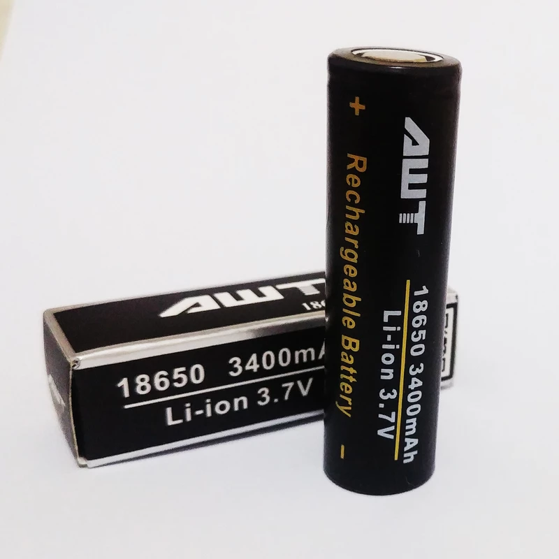 باتری لیتیوم یون قابل شارژ ای دبلیو تی کد 18650 ظرفیت 3400 میلی آمپرساعت بسته 2 عددی