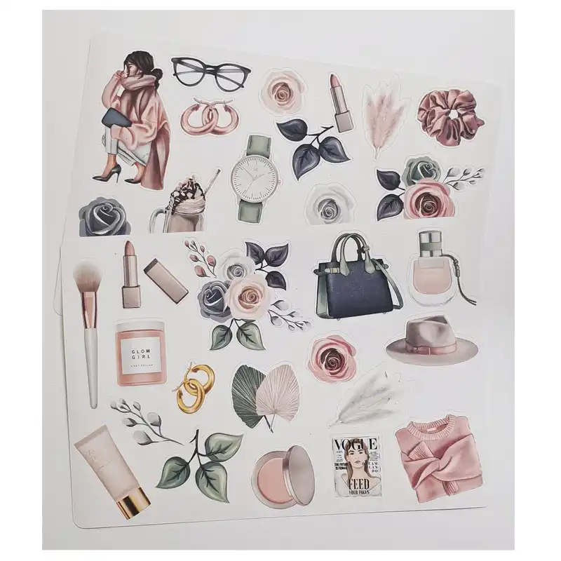 برچسب مدل GLOW GIRL طرح اسکرپ بوک و بولت ژورنال بسته 2 عددی