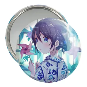 آینه جیبی خندالو مدل دختر انیمه ای  کد 18100