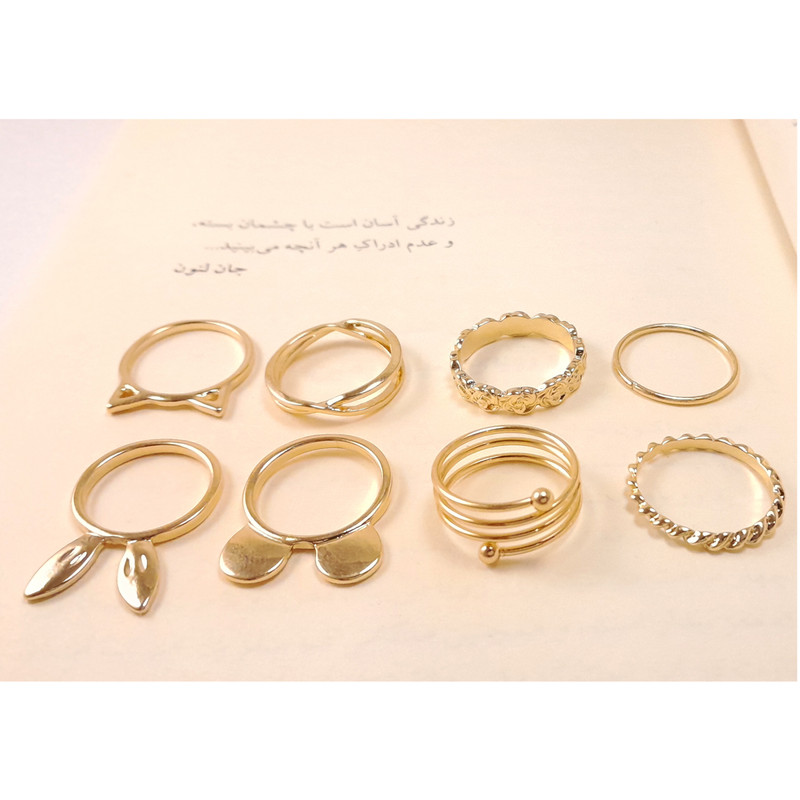 انگشتر زنانه مدل Rns19 مجموعه 8 عددی