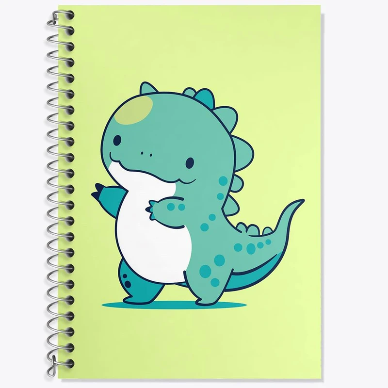 دفتر زبان 50 برگ خندالو مدل دو خط طرح دایناسور بامزه کد 29270